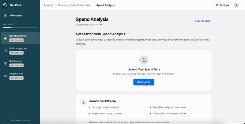 Spend Analysis Workflow Animation